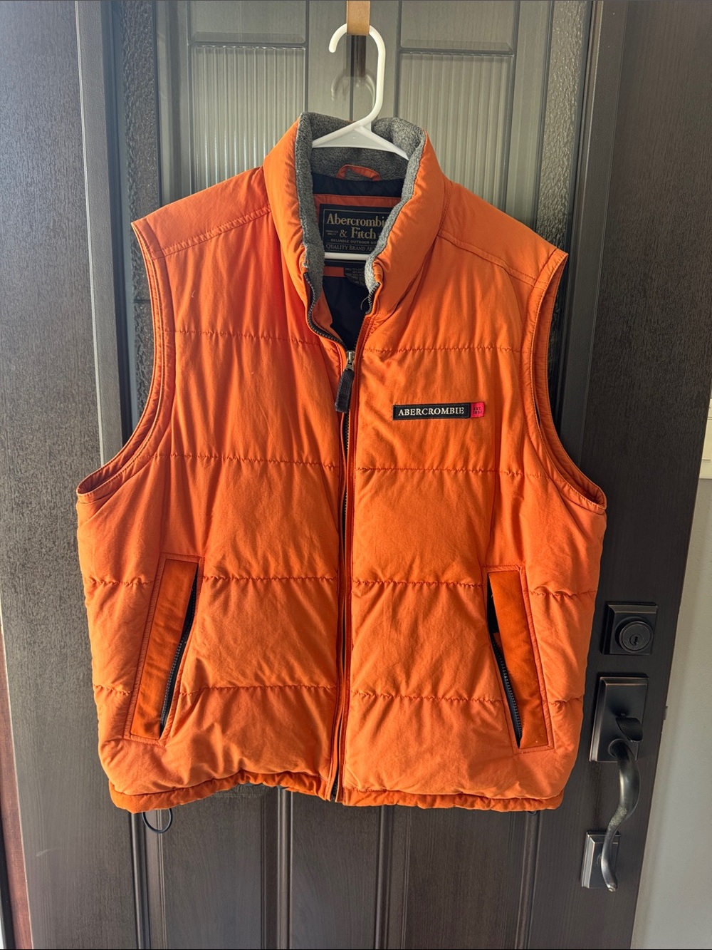 Abercrombie & Fitch Orange Quilted Puffer Vest